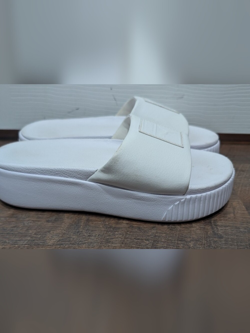 White Slide Sandals